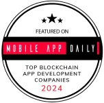 Top Blockchain development company recognition by Mobile App Daily